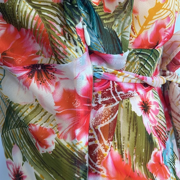 90's Vintage Coastal Midi Dress Vacation Hawaii - Picture 5 of 8